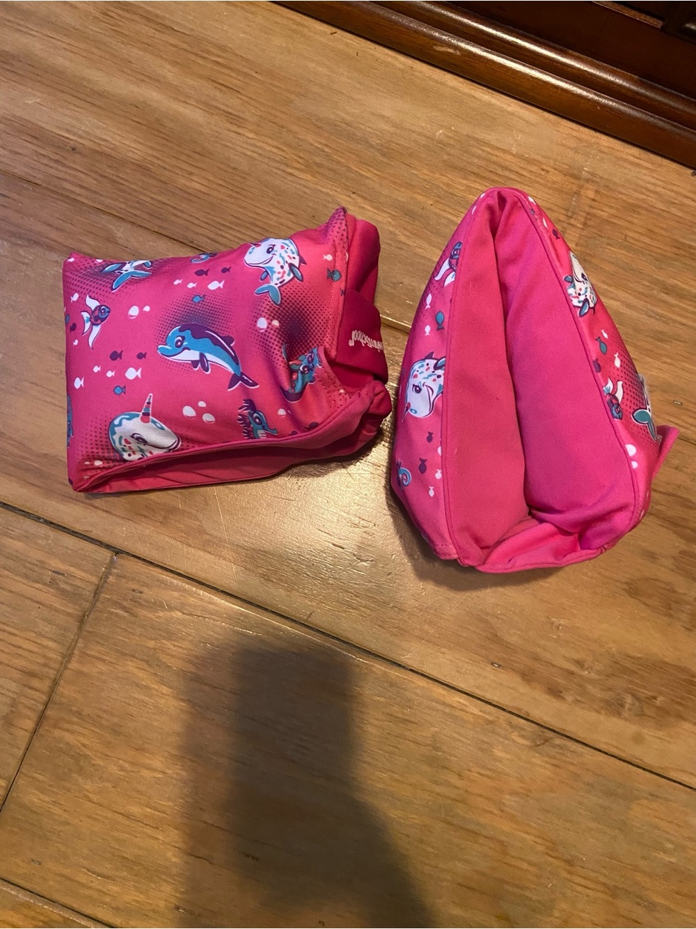 Kids Pink Narwal & Dolphin Swim Arm Floaties - Water Wings - Girls Swim Safety
